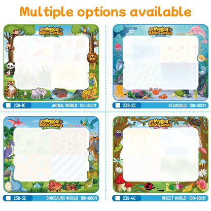 Magic Water Drawing Mat Canvas Reusable Painting Board Doodle Color Reveals When Wet With Mat Pens Sketchbook Tracing Boards