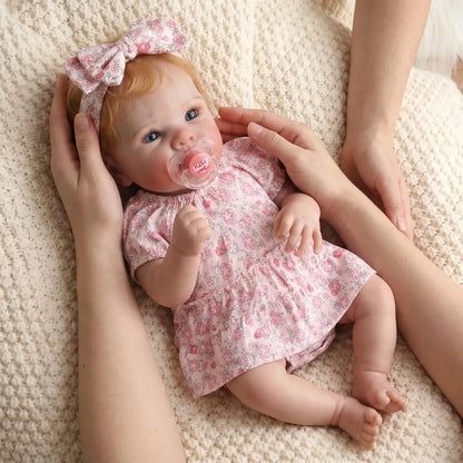 NPK 18inch Lifelike Reborn Baby Doll BeBe Newborn Bettie Cloth Body Multiple Layers Painting 3D Skin Collectible Toy