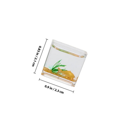 4Pcs Chic Miniature Fish Bowl Set Vivid Realistic Design for 1:12 Tiny House DIY Kitchen Table Centerpiece Mini Home Decor