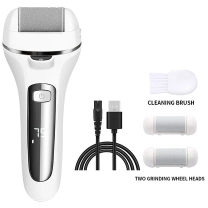 Electric Callus Remover Professional Foot File Grinder Pedicure Machine Rechargeable Heel Cracked Dead Skin Scrubber 3 Heads