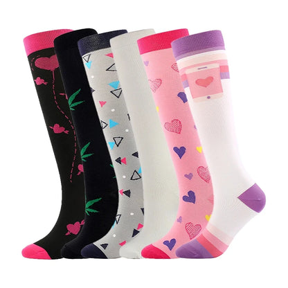 3/5/6 Pairs Compression Socks Exercise Mountaineering Running Sports Socks Elastic Medical Blood Circulation Swelling Nurse Sock