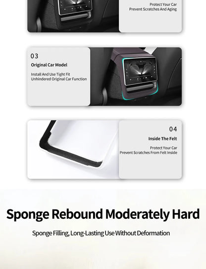 For Tesla Model 3 Highland & Model Y Juniper Rear Air Vent Cover & Leather Center Console Armrest Box Protection Car Accessories