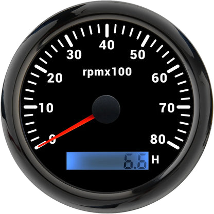 85MM Tachometer with LCD Hour Meter For Marine Boat Car RPM Gauge 8000rpm 6000rpm RPM Meter Tach Gauge 7 Colors LED Backlight