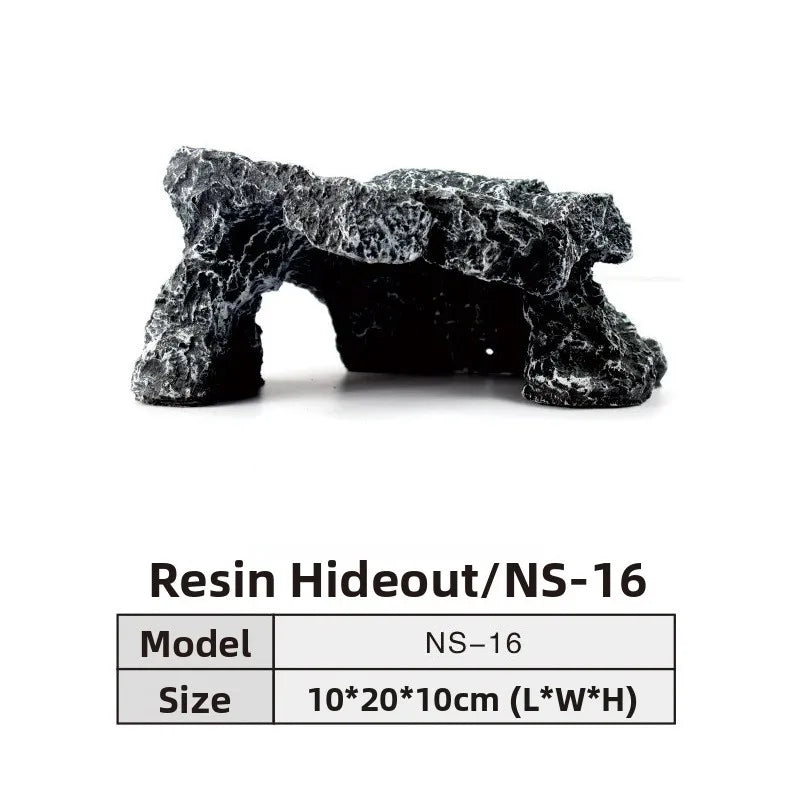 Nomoypet NS162 Rock Cave Simulation Pet Reptile Spider Turtle Sunbathing Platform Hideout Caves for Pets Reptiles Supplies