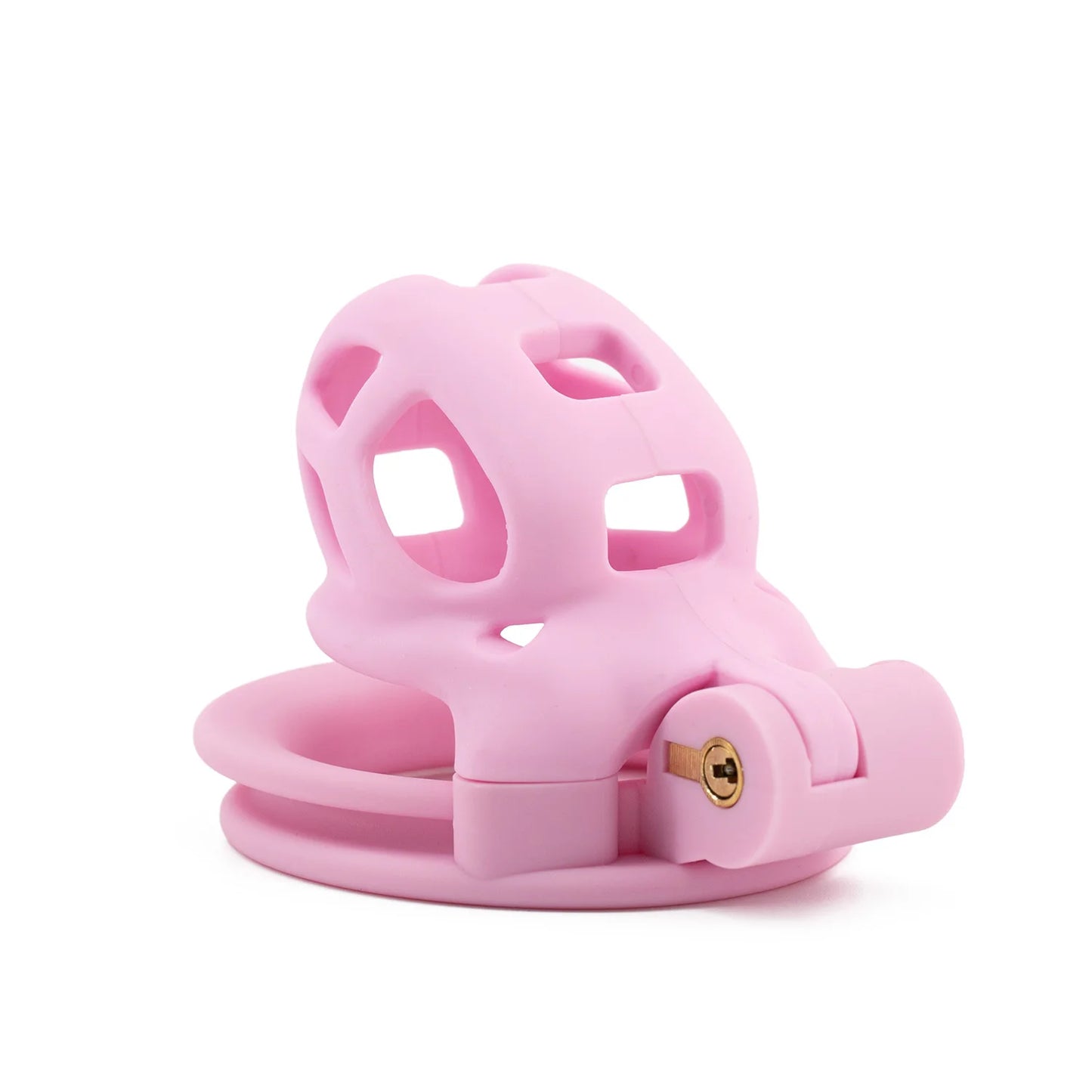 Small short plastic male chastity locks lower body hidden anti-masturbation cock cage sex toys for men