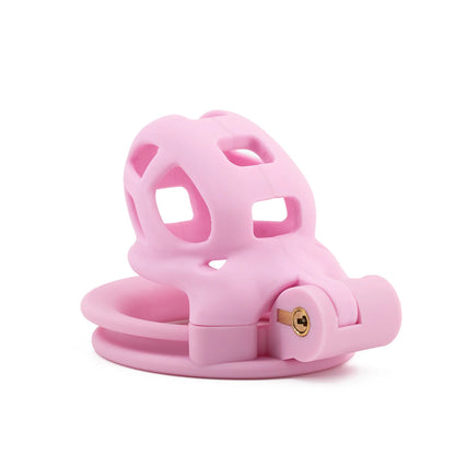 Small short plastic male chastity locks lower body hidden anti-masturbation cock cage sex toys for men