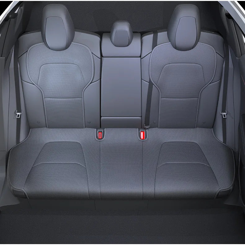 For New Tesla ModelY Juniper 2025  PU Seat Cushion Punching Breathable Universal Split Car Seat Protector Interior Accessories