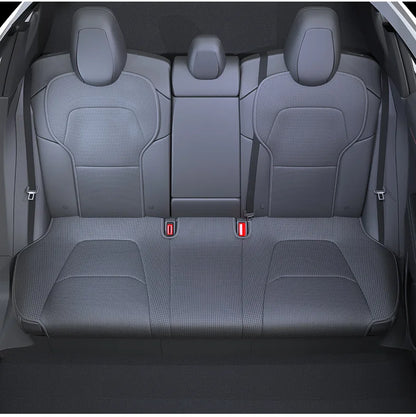 For New Tesla ModelY Juniper 2025  PU Seat Cushion Punching Breathable Universal Split Car Seat Protector Interior Accessories