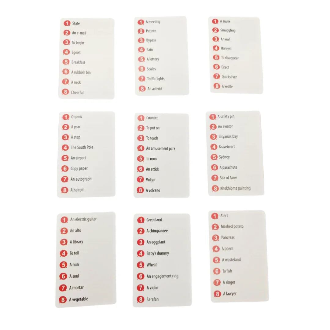 《Alias：2400 Russian-English Bilingual "Find the Difference" Party Board Game》Card Game, Board Game, Ideal for Family Gatherings, Gift