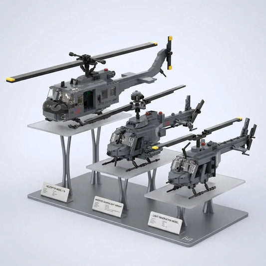 US Army UH-1D OH-58A/D Helicopter Building Blocks Vietnam War Aircraft Bricks Model Toys For Collection