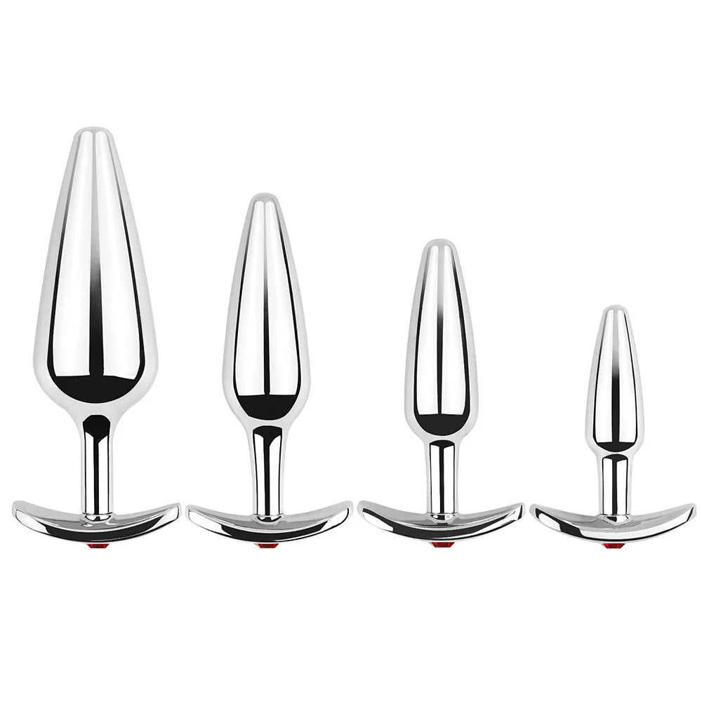 Lake Blue Gem Silver Metal Anal Plug Set by Dream Vibe Anal Trainer Kit Prostate Sex Toy Unisex Couple Backdoor Intimate Gift