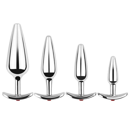 Lake Blue Gem Silver Metal Anal Plug Set by Dream Vibe Anal Trainer Kit Prostate Sex Toy Unisex Couple Backdoor Intimate Gift