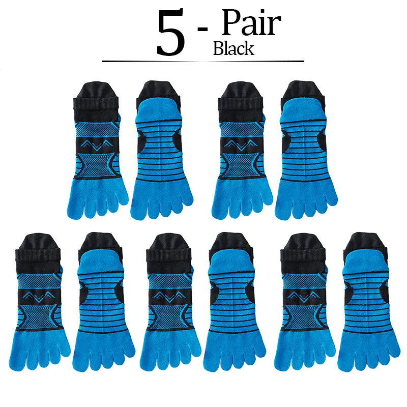 5 Pairs Sport Ankle Socks Toe Man Nylon Colorful Compression Quick-Drying Sweat-Absorbing Fitness Cycling Hiking 5 Finger Socks
