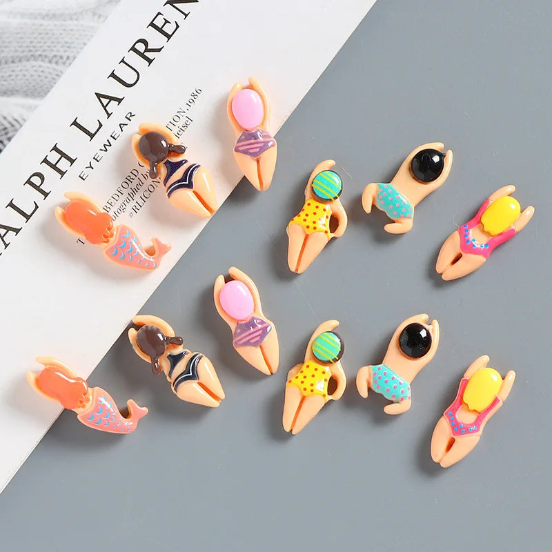 6-50pcs Resin Swimming & Sports Shoe Charm PVC Decorations Assorted Style Detachable Waterproof Suitable summer For Gift ideal