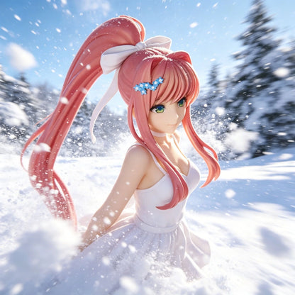 Doki Doki Literature Club! Cute Monika Ball Gown Anime Figure Model Ornament Collectible Toys Girls Gift