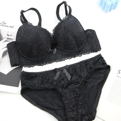 2025 New Sexy Bras Set 34/75 36/80 38/85 40/90 42/95 44/100 BC Cup Underwear For Women Push Up Bow Lingerie