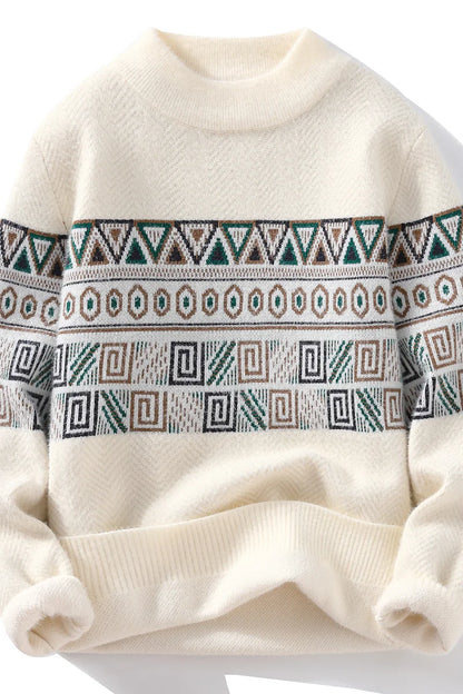Men's Fashion stripe pattern Sweaters 2024 Autumn/Winter Loose Knittwear Men sweater youth Thick Warm wool pullovers M-4XL ﻿