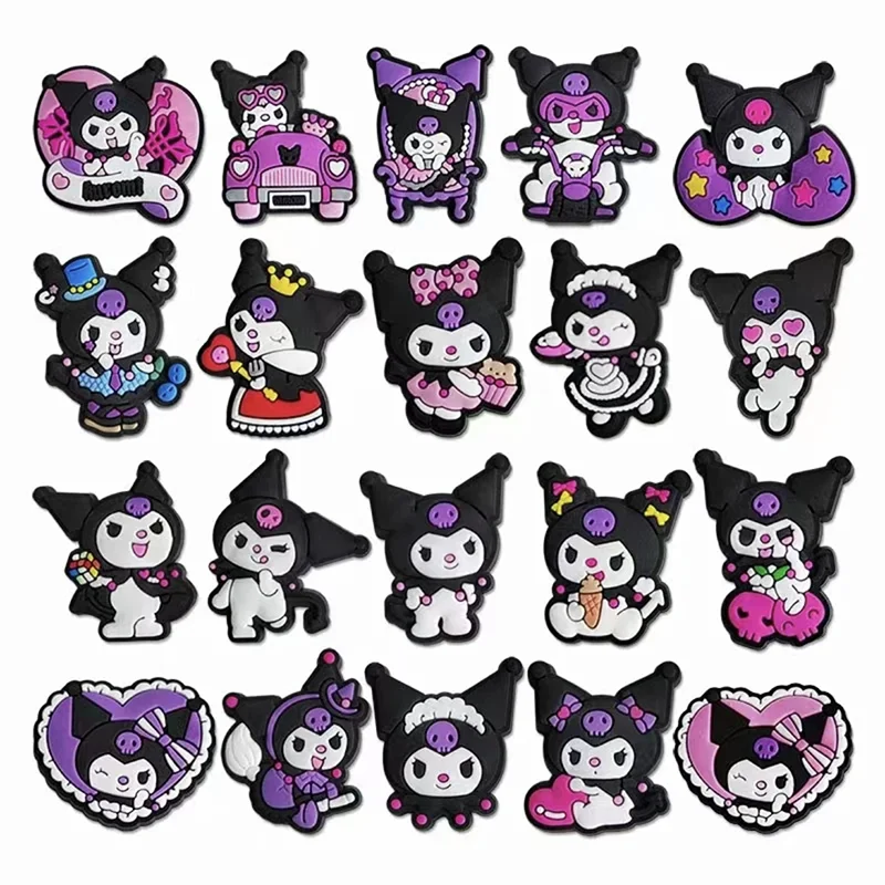 6-66PCS Cartoon Kuromi Shoe Charm Mix Wholesale PVC Decor Buckle Sandal Clog Bag Wristband Detachable Waterproof To X-MAS Gift