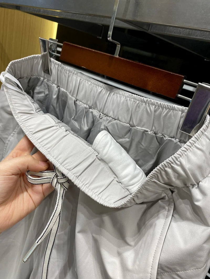 Waterproof Duck down Filling Winter Pants Unisex Warmth Walking Furnace Northeast Style Youth Casual Long Straight Tube Pants