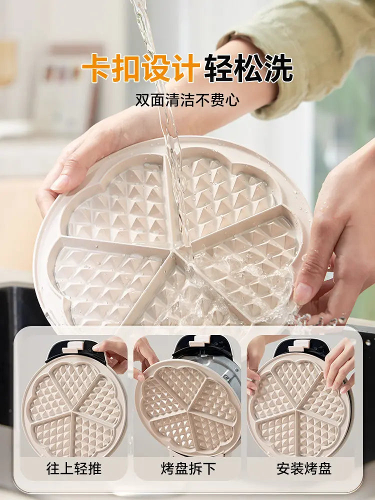220V Yidepu Multifunction Electric Pancake Maker Timer Temperature Control Waffle Iron Double Sided Grill  Breakfast Machine
