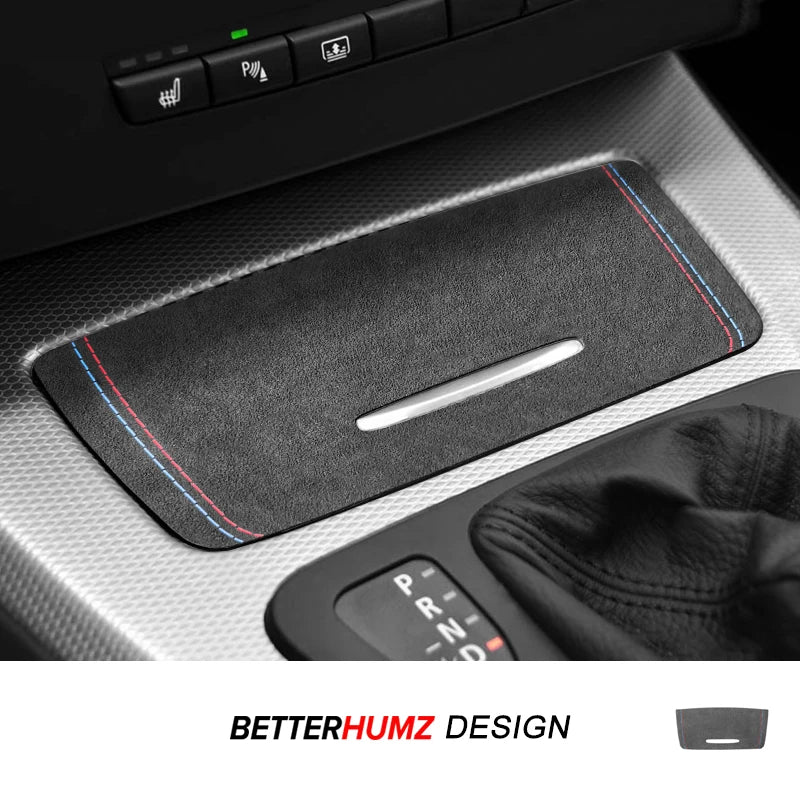 For BMW E90 E92 E93 Made of Alcantara/Carbon Fiber Leather Center Console Storage Box Cover Trim Sticker Car Interior Accessory