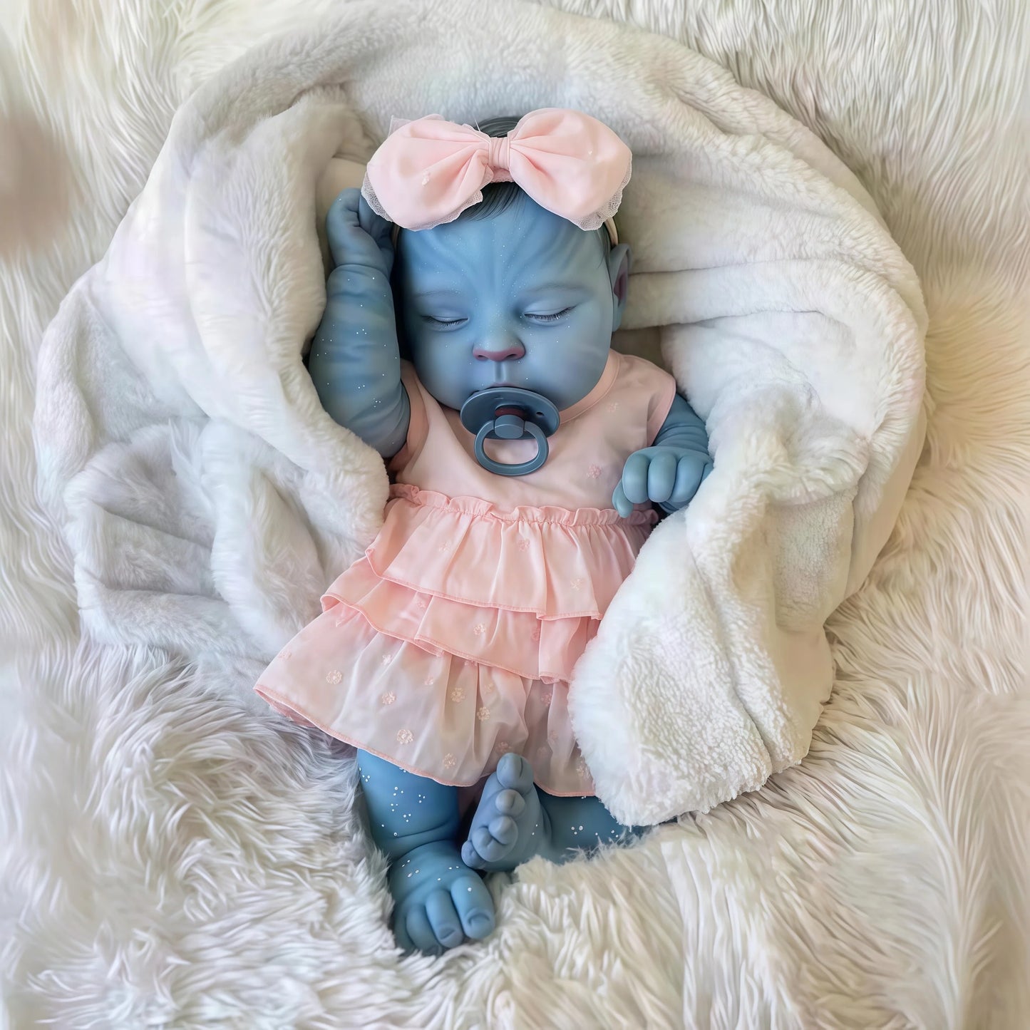 NPK 20-Inch Peaches Avatar Realistic Full Body Reborn Baby Doll Handmade Collectible with 3D Skin Visible Veins
