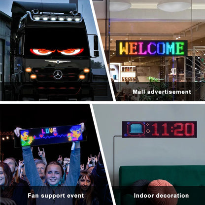 LED Devil Eyes Programmable LED Display Flexible for Car Board Windshield App Remote Control Custom Text Pattern Decor LED Light