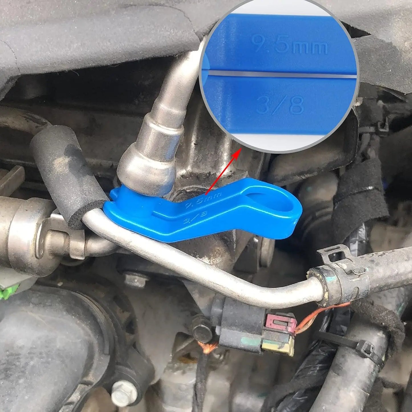 7/16PCS Fuel Line Disconnect Tool Set Auto AC Oil Pipe Quick Removal Tool Angled Fuel Line Replacement Kit