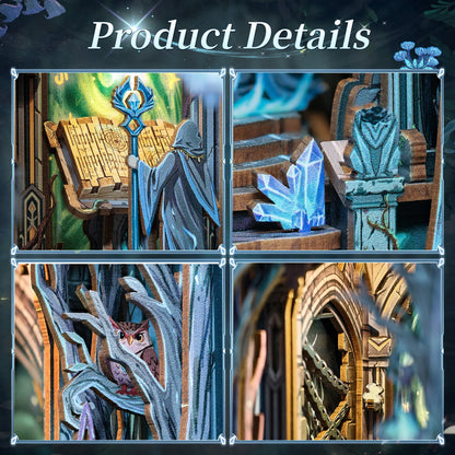 CUTEBEE Book Nook DIY Wooden Dollhouse Minature Model Easy Assembly Model Building Kits Birthday Gifts for Adults Teens