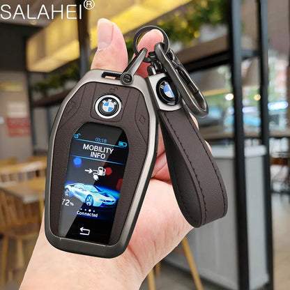 Leather Car Display LED Key Case Fob Cover Shell For BMW 3 5 7 Series G11 G12 G30 G31 X4 X5 X6 X7 i8 G32 G05 G07 X3 Accessories