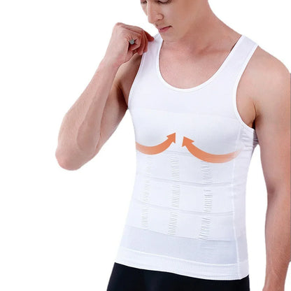 New Slimming Body Shaper Chest Binder Slimming Waist Vest Men's T-shirt Vest Sleeveless Fitness Sports Clothes Vest Sleeveless