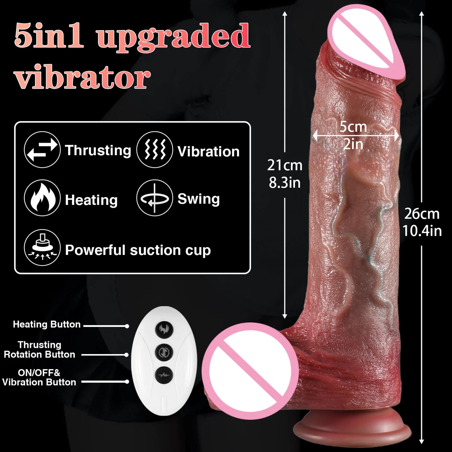 Realistic Dildo Vibrator Big Penis Penetration Anal Adult Sex Toys For Anal Vibration Heating Dick Dildos For Women Masturbation