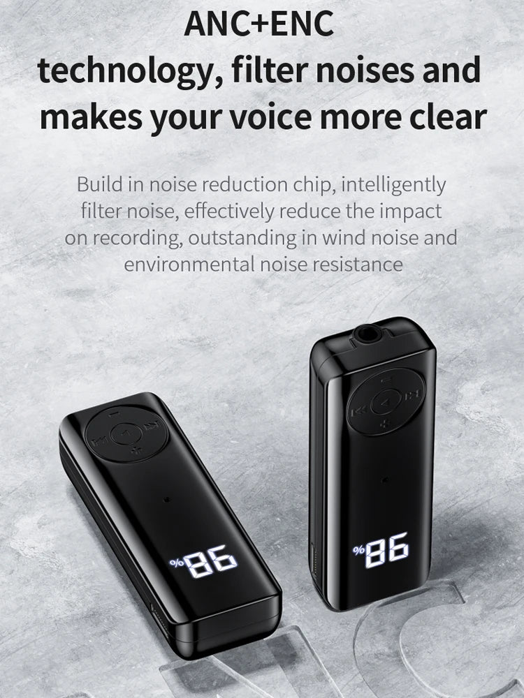 Bluetooth 5.3 Receiver Adapter Wireless Audio Adapter 3.5mm AV/AUX Jack ANC+ENC Active Noise Reduction Reciever For Car PC