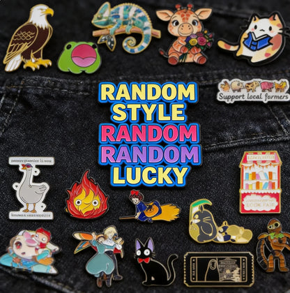 20 200pcs Random Mystery Enamel Lapel Pins Funny Pin Badge Brooches Wholesale Global IP For Women Clothing Accessories