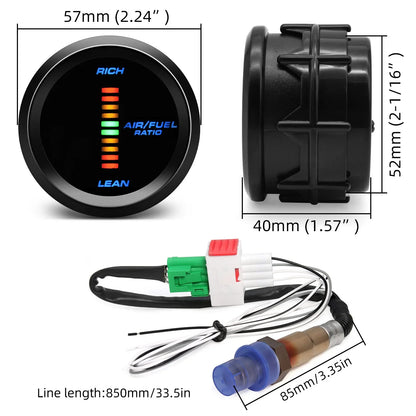 * 52MM Air Fuel Ratio Meter or With Narrowband O2 Oxygen Sensor LED Digital Gauge for Car Racing 12V