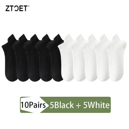 10Pairs Men Combed Cotton Socks Mesh Antibacterial Breathable Fashion Black High Quality Man Sock New For Male Size EU38-45
