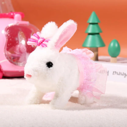 Electronic Rabbit Children Plush Walking Pets Have Sound Moving Dancing Animal Interactive Toy Education 3 Years Brithday Gifts