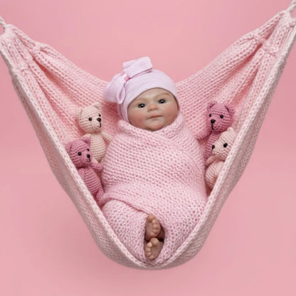AnjoDoll 2 Sets Of Clothes 13Inch Open Mouth Silicone Reborn Doll Washable Handmade Doll Toy Ideal Gifts
