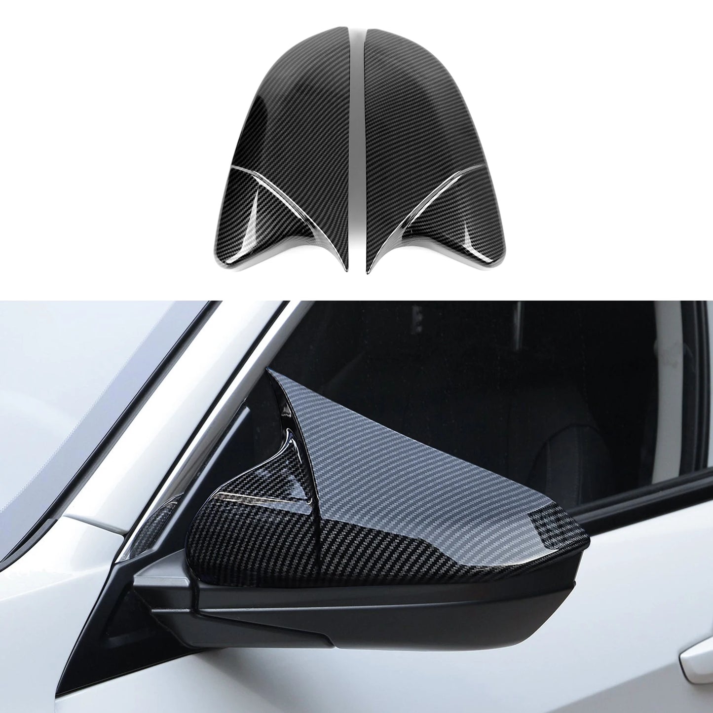 For Honda Civic 10th Gen (2016 -2021) Interior Accessories, Car Center Console Gear Shift Panel , Carbon Fiber ABS Trim Sticker