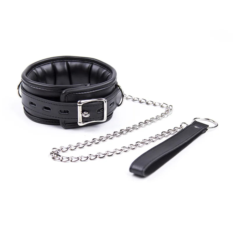 BDSM Sex Leather Bondage Optional Handcuffs Collar Wrist Ankle Cuffs for Fetish Erotic Adult Games Couple Sex Toys Restraints