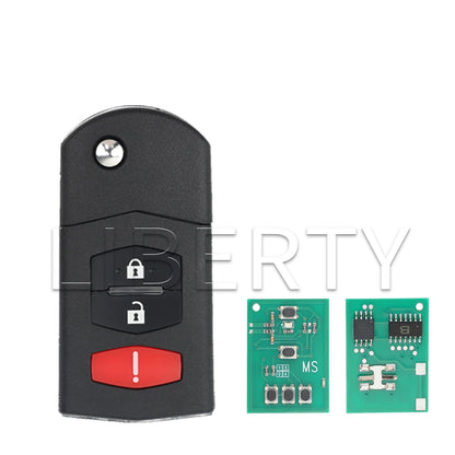Liberty For Mazda 2 6 2007 - 2011 Remote Flip Car Key Fob FCC KR55WK43451 PN GS1F-67-5RYA 4D63 Chip Replacement Auto Keys