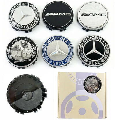 4PCS 75mm Car Floating Wheel Center Hub Caps Cover for Mercedes Benz Amg B/C/E/S Class A Class C200L GLC GLK CLA Accessories.