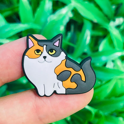 New 1-13pcs Cute Animal Black Cat PVC Garden Shoe Charms Sandal Buckle Boys Girls Cartoon Hole Slipper Accessories DIY Backpack