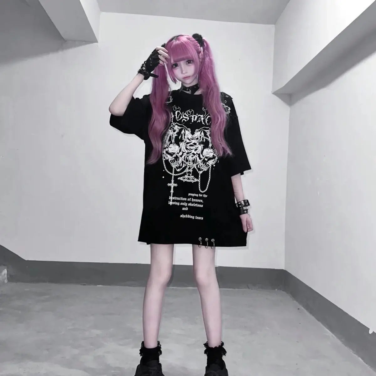 Y2K Design Loose Short Sleeve T-Shirt Abi Culture Print Summer Spicy Girl Fashion Casual round Neck Women's Top