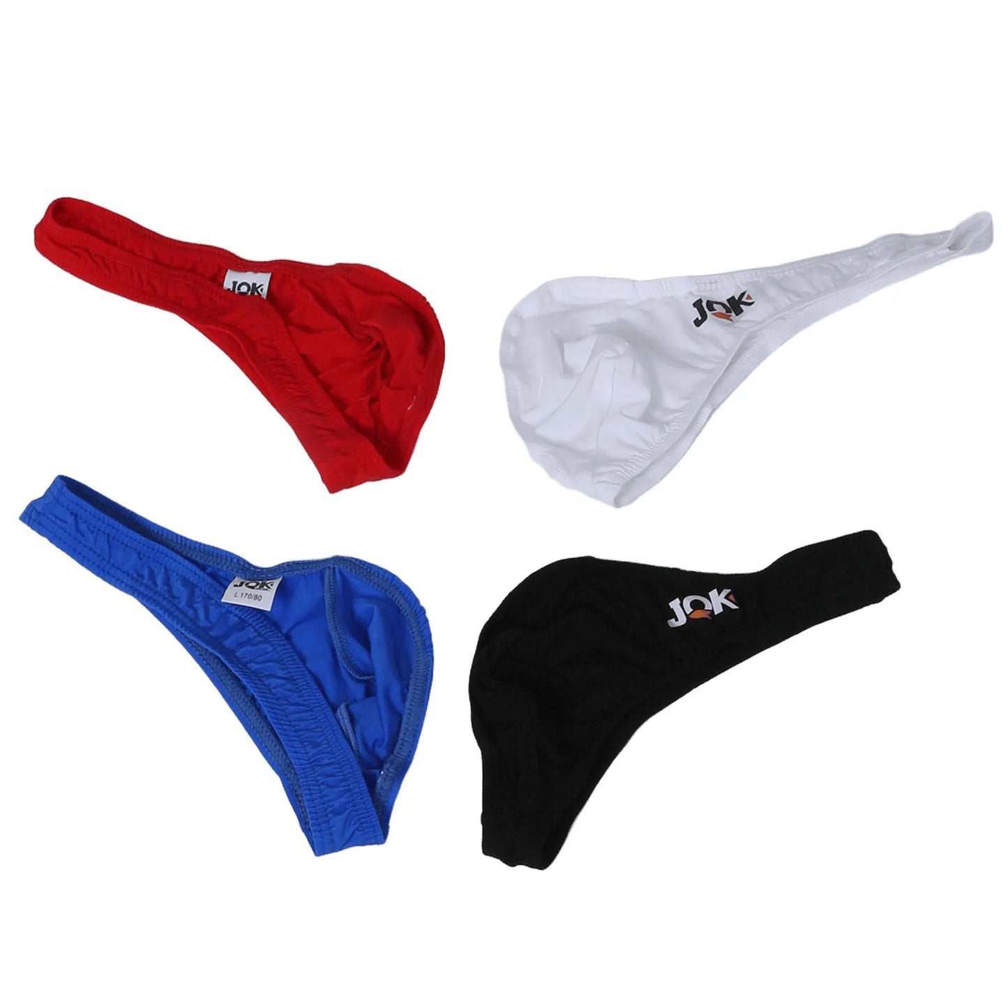 4Pcs Men's Sexy Lingerie Thong T-back Smooth Bikini G-Srting Soft Pouch Briefs Underwear Male One-Sided Underpants