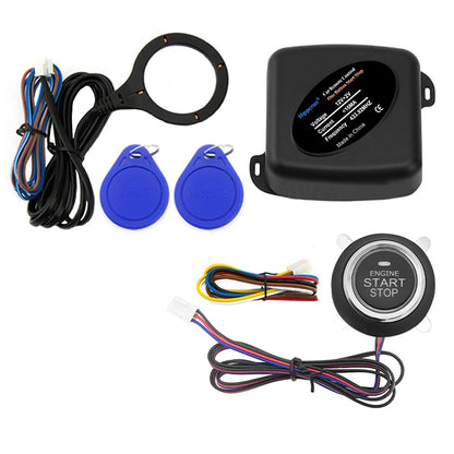 HIPPCRON PKE Car Keyless Entry Engine Start Car Alarm Remote Control Alarm System Push Button Remote Starter Stop Auto Universal