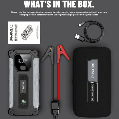 10000A Jump Starter Power Supply Emergency Battery Pack For Petrol Diesel Engines 12V Emergency Power Box With LED Lighting
