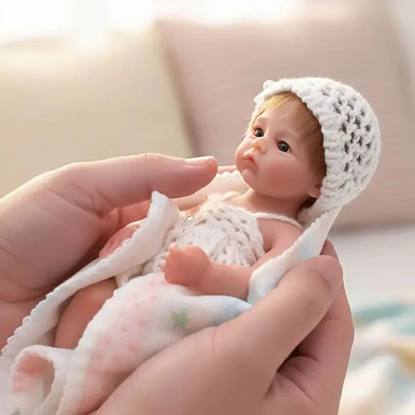 Cloveray 8 inch Mini Full Body Soft Silicone Realistic Reborn Baby Doll Super Cute Solid Silicone Doll High Quality Toy Kid Gift