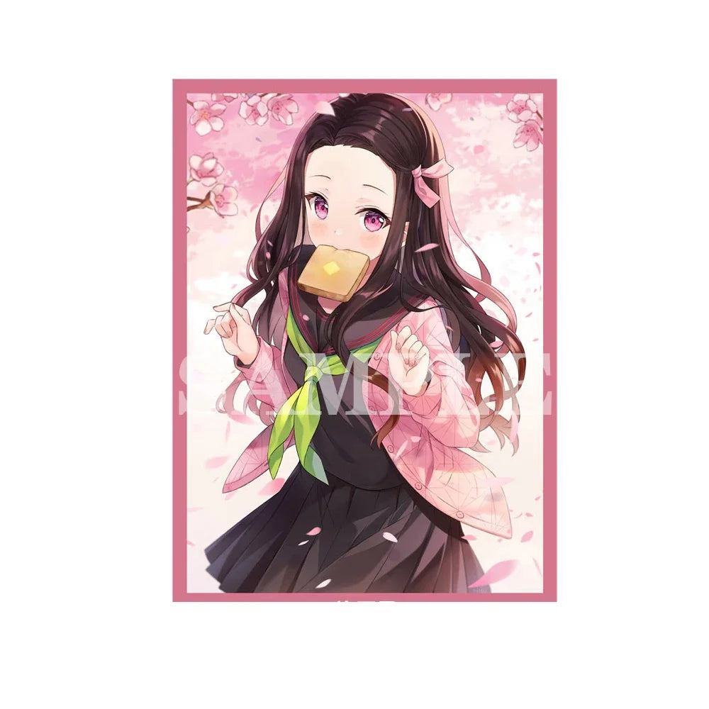60PCS 67×92mm Art Anime Card Sleeves Two girls Board Game Card Protector Photo Sleeves Cover for MGT/PKM/PTCG Game Cards