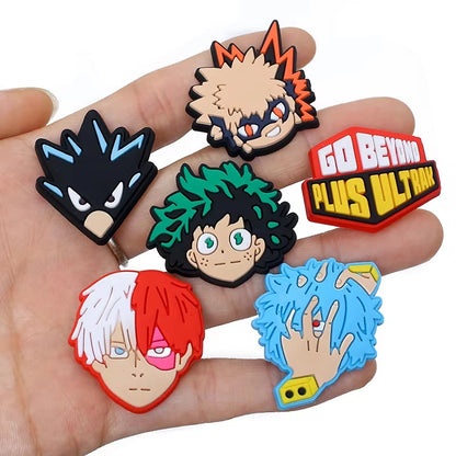 Hot Toys Japanese Manga 10-132pcs Shoe Charms My Hero Academia PVC Shoe Accessories Decoration Party Kids Xmas Halloween Gifts